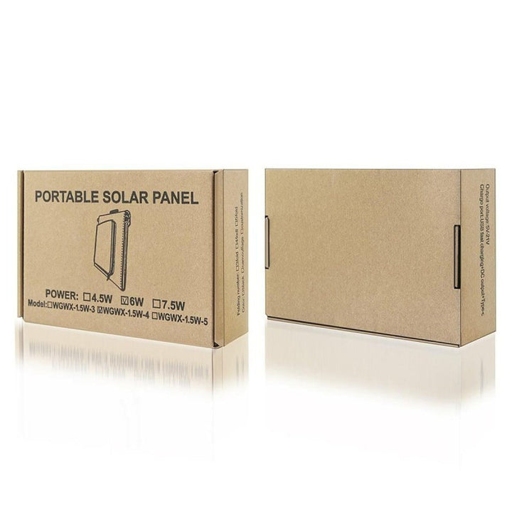 Solar panel, charger, 6W, 1 USB port, black and orange, A01