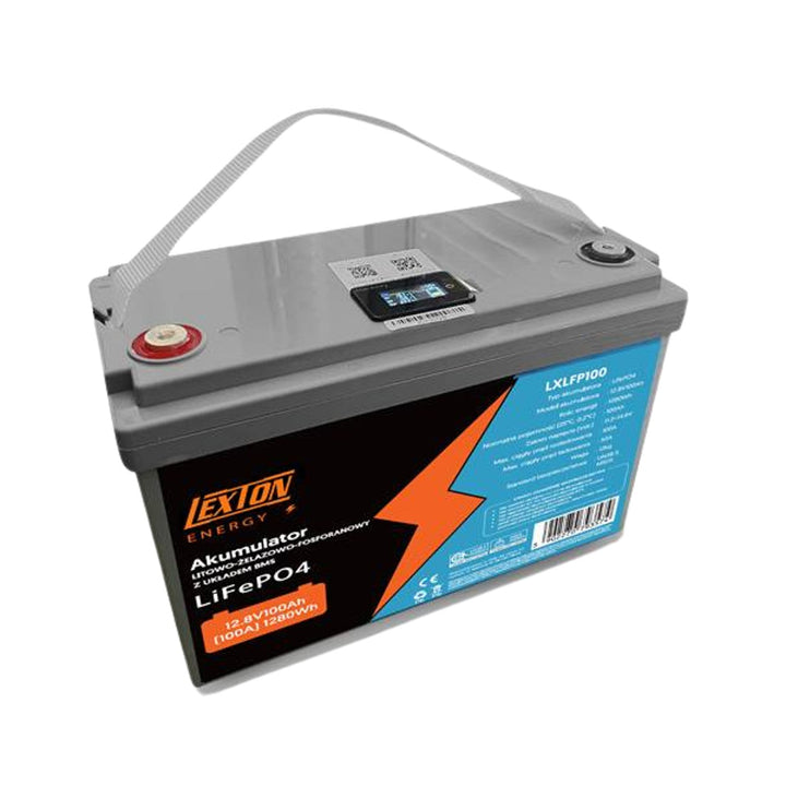 LiFePo4 Lexton lithium-iron-phosphate battery, with BMS, 12.8V, 100Ah, LXLFP100