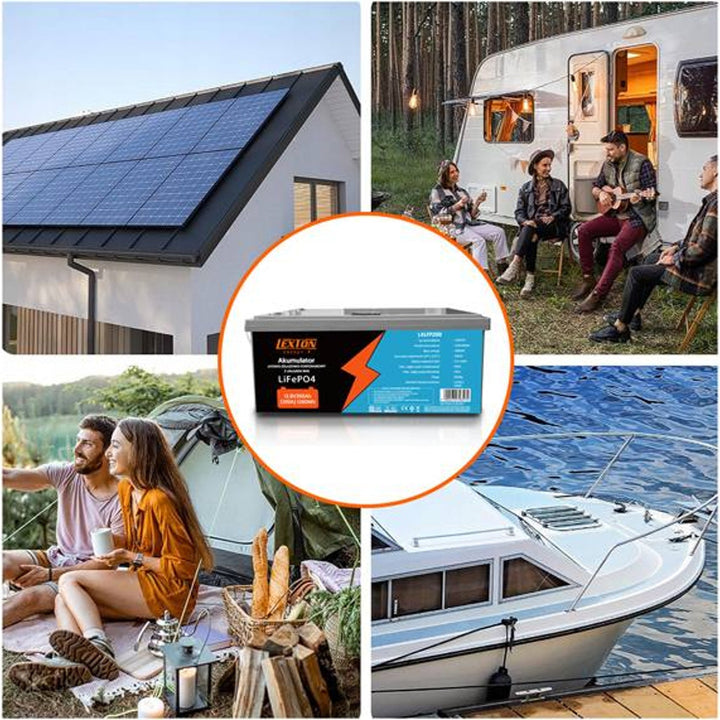 LiFePo4 Lexton lithium-iron-phosphate battery, with BMS, 12.8V, 200Ah, LXLFP200