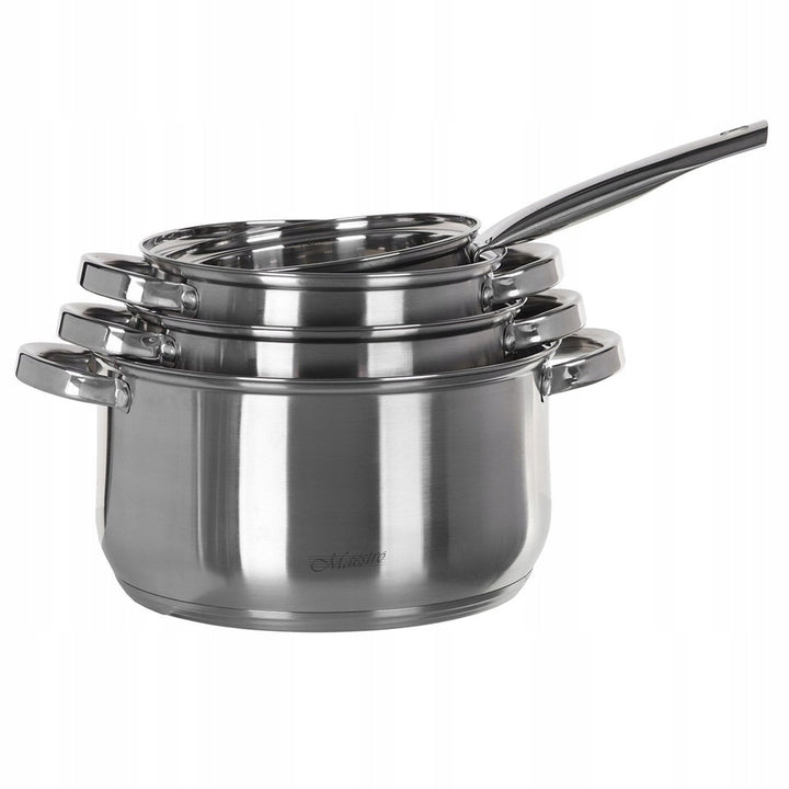 Maestro 9 el. pot set. 1.5L, 2L, 3L, 5L, stainless steel, dishwasher safe, suitable for all types of stoves, hot pot stand, MR-2021