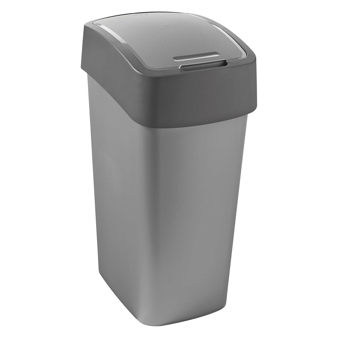 Curver trash garbage can, with lid, tilting, 45l, grey, Flip Bin