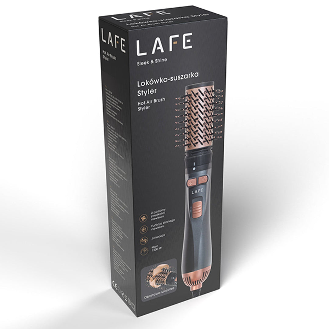 LAFE rotary curling-drying iron, 2 speeds, 3 temperature levels, ionization, 1200W, Sleek and Shine Style