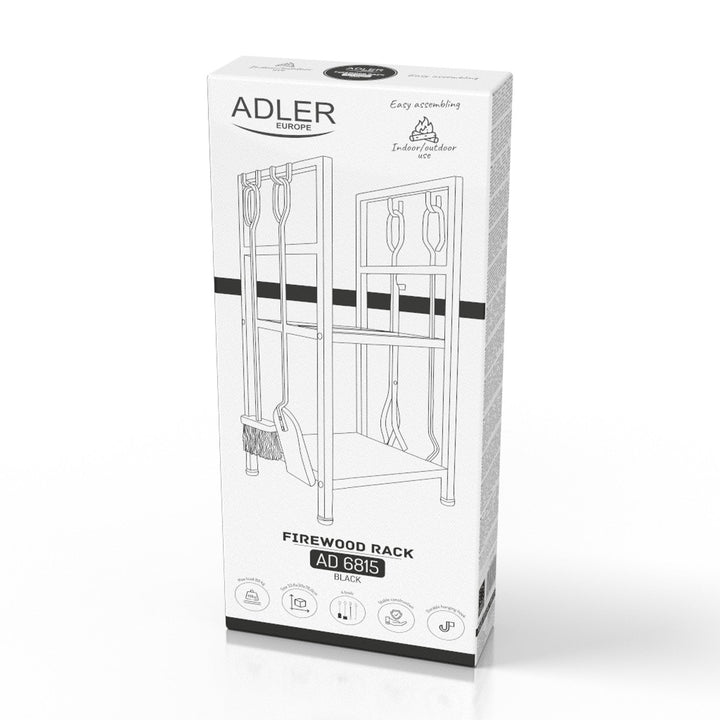 Adler metal wood rack, with tools, metal, black, AD 6815