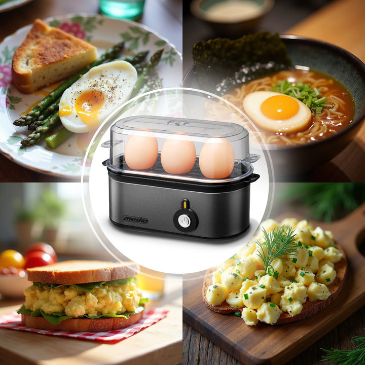 Mesko 3 egg cooker, 210W power, selectable cooking degree, indicator light, MS 4485