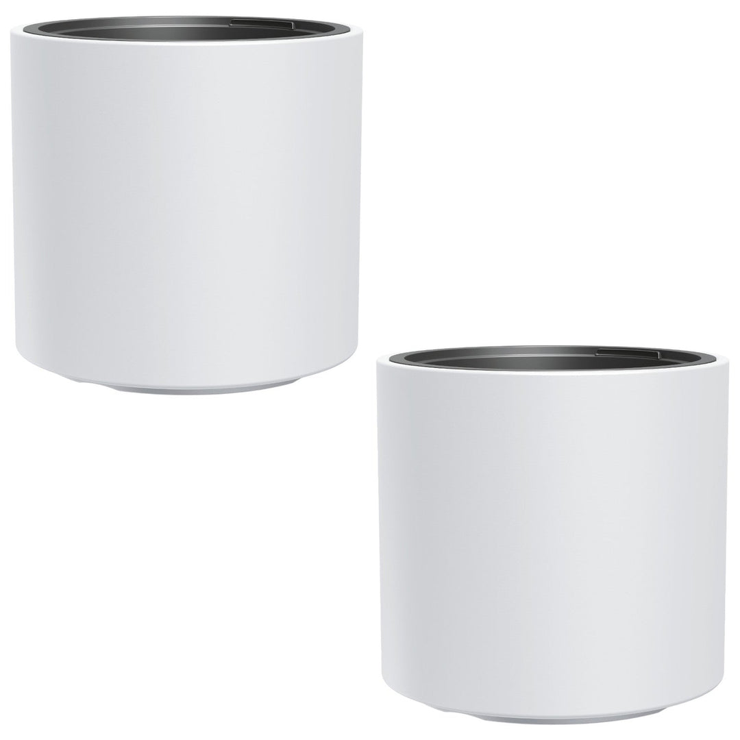 HEOS frost-proof flower pot, white, with insert, capacity 31L, matte, DBHER470, 2 pieces