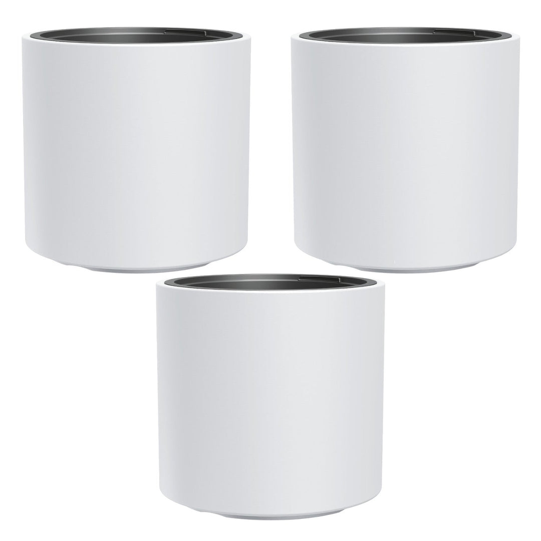 HEOS frost-proof flower pot, white, with insert, capacity 31L, matte, DBHER470, 3 pieces