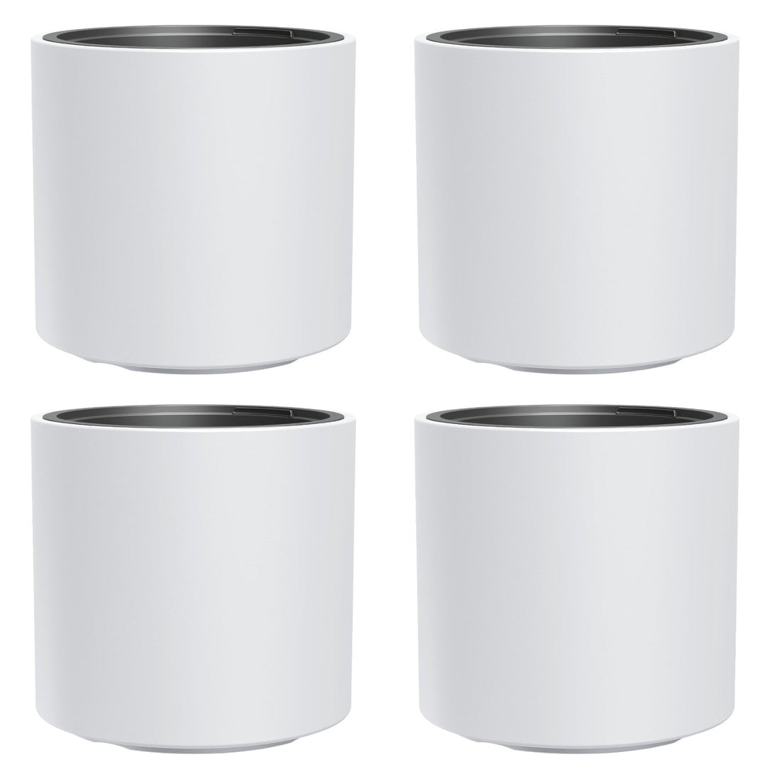 HEOS frost-proof flower pot, white, with insert, capacity 31L, matte, DBHER470, 4 pieces