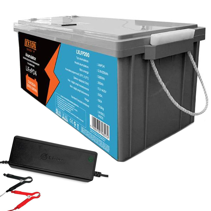 Lexton LiFePo4 Lithium Iron Phosphate Battery, with BMS, 12.8V, 200Ah, LXLFP200 + LTC Energy LiFePO4 Battery Rectifier
