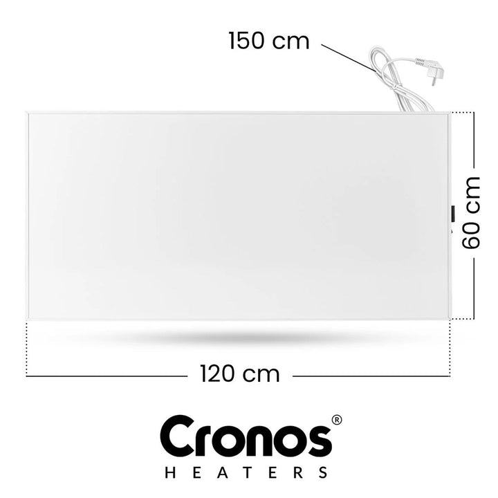 Cronos infrared heater, 770W, smartphone controlled, built-in thermostat, 98% conversion rate, IP44 protection, Synthelith PRO CRP-770TWP