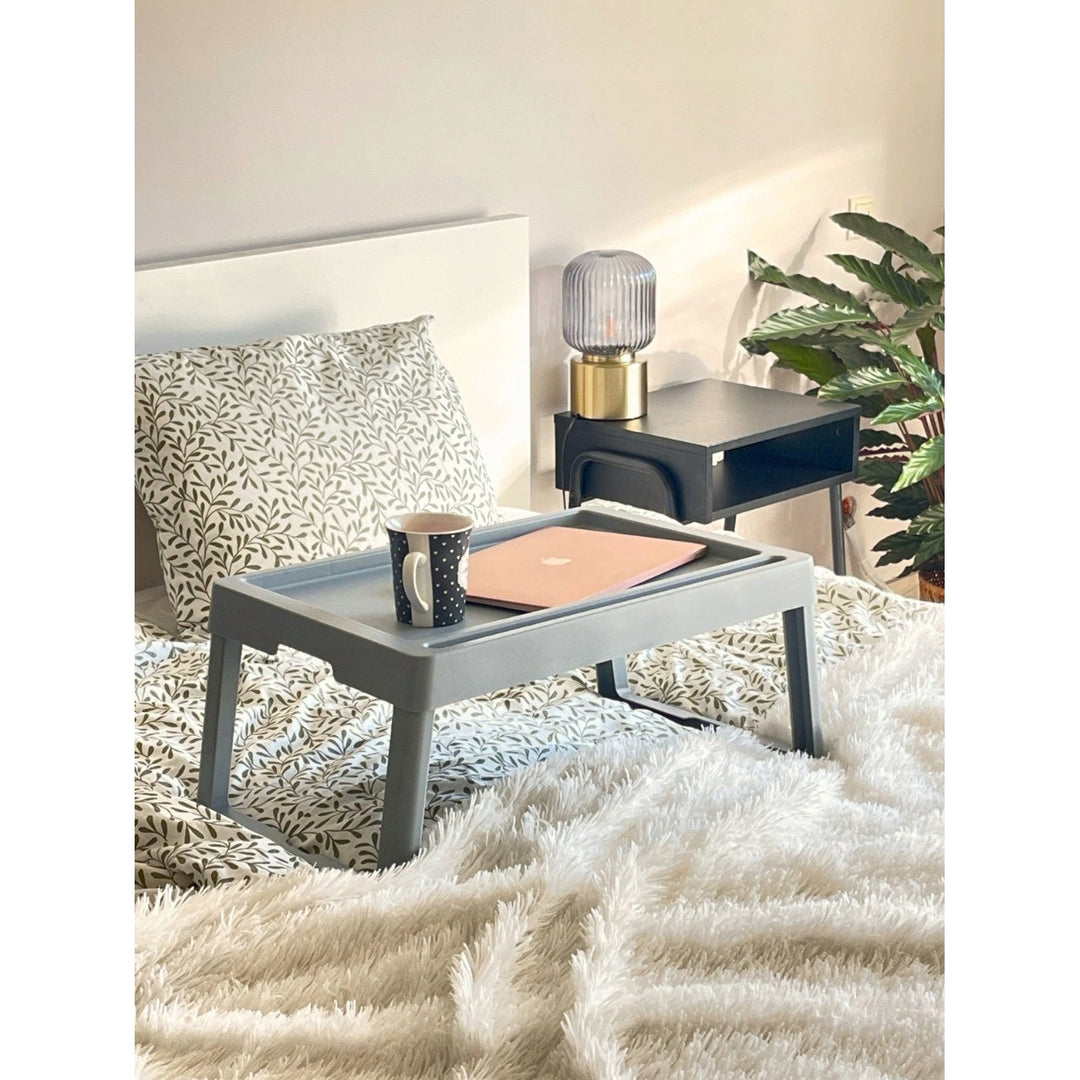 Practic folding table, portable, for garden bed, breakfast tray, cappuccino color, 56120722