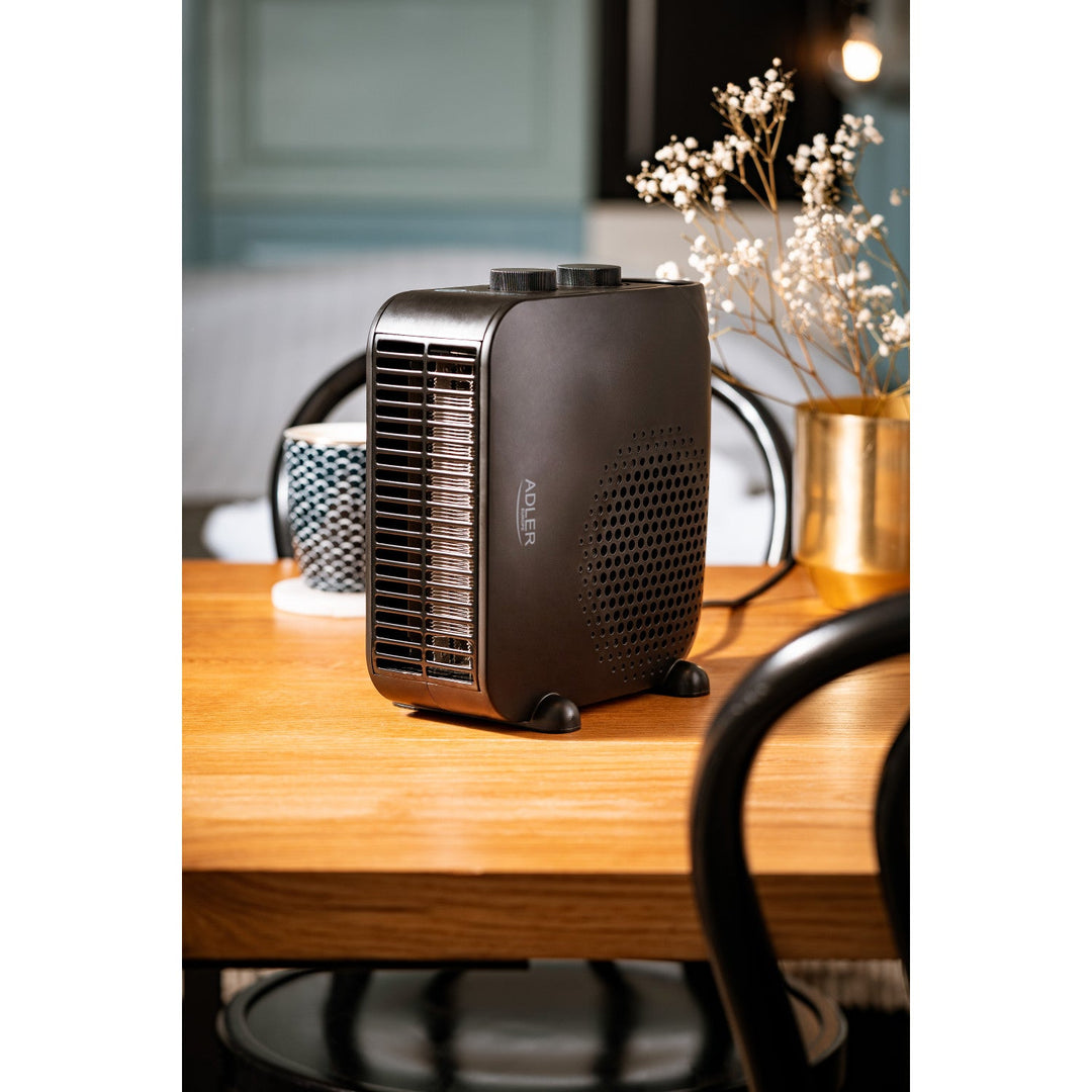 Adler fan heater, 2 power levels, max 2000W, thermostat, black, AD 7725