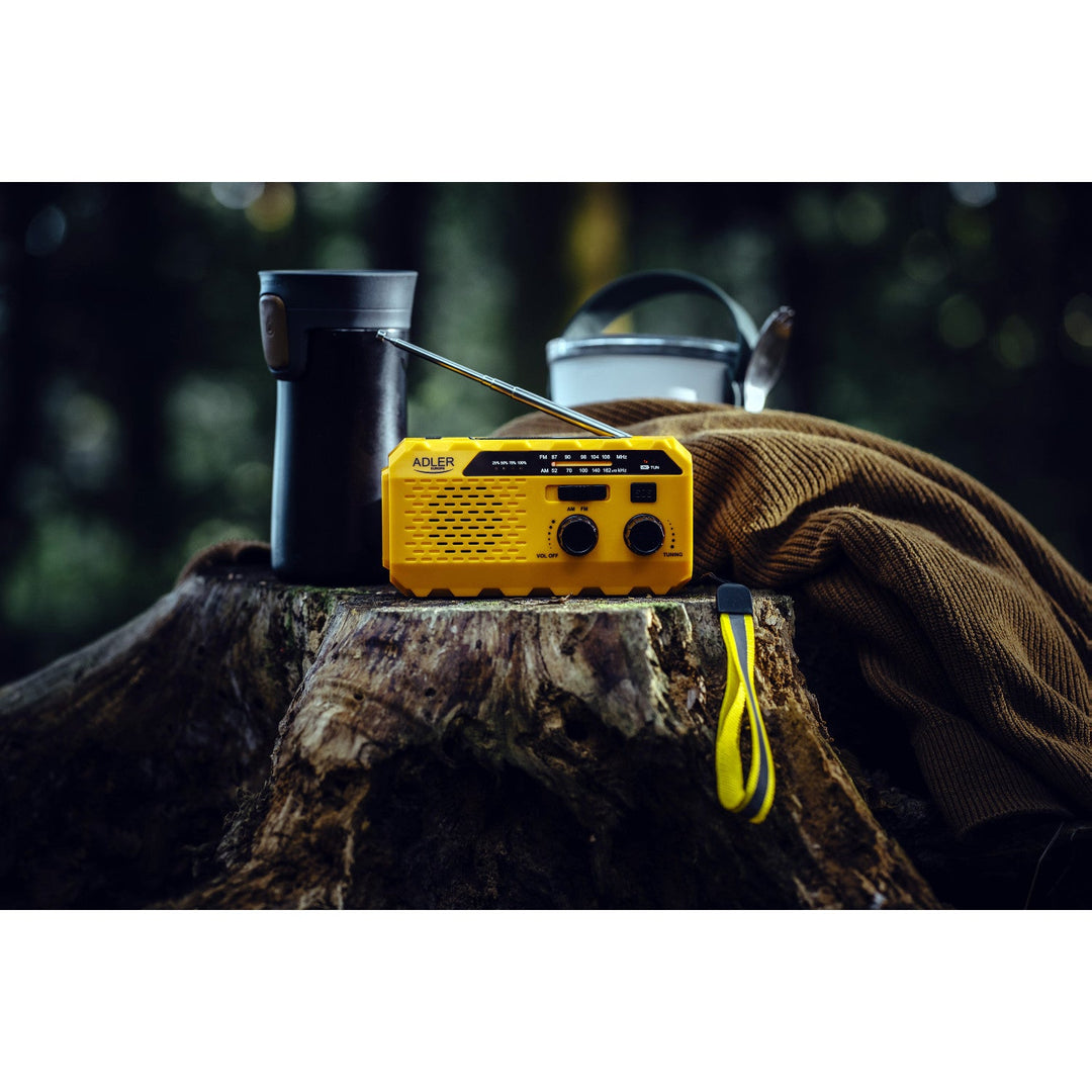 Adler solar radio, 1200 mAh battery, flashlight, hand crank, AD 1197
