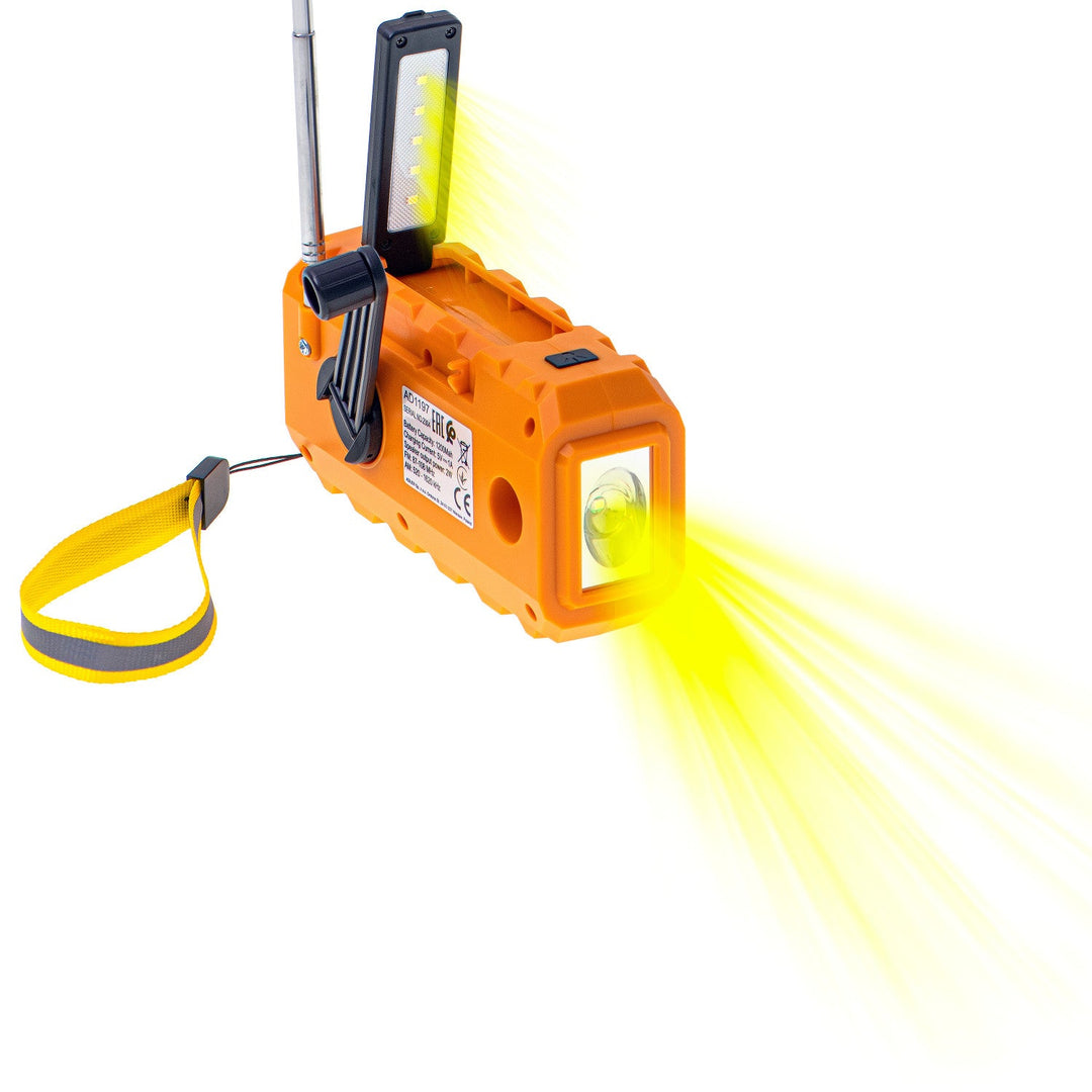 Adler solar radio, 1200 mAh battery, flashlight, hand crank, AD 1197