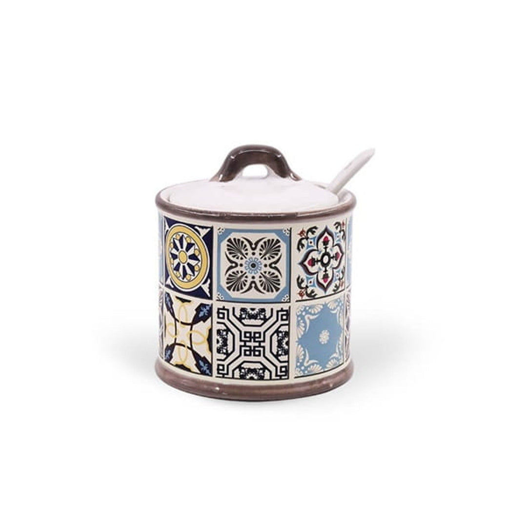 Ceramic Holiday in Porto Maestro sugar bowl, 300ml capacity, ceramic spoon included, MR-20005-09