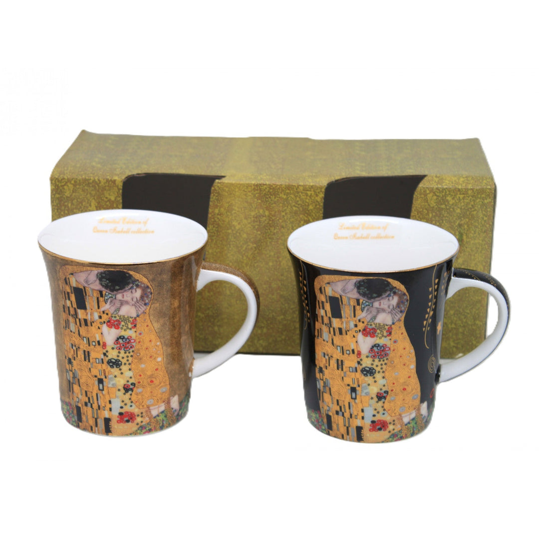 Gustav Klimt Kiss mugs black and brown 400ml, Queen Isabel