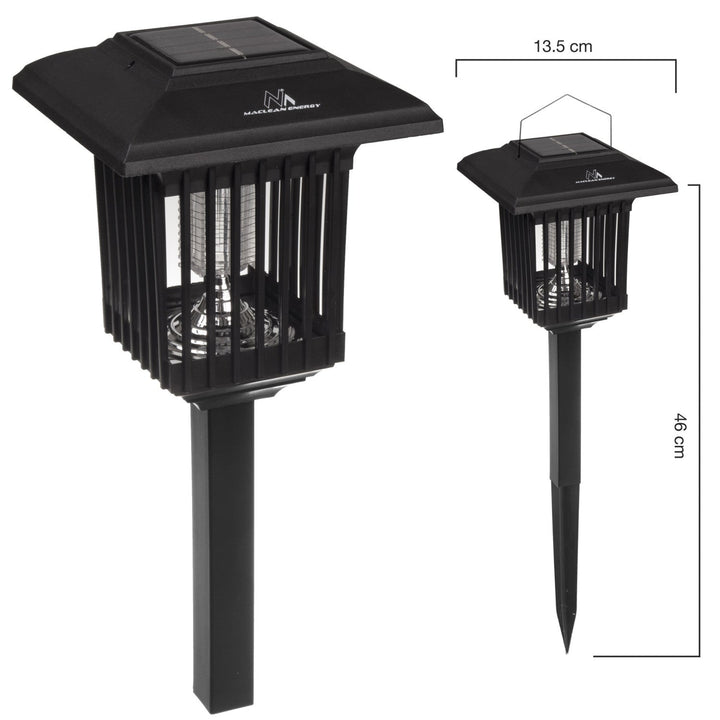 Maclean Solar LED Insecticide Light, IP44, LED/UV, 2*AA Ni-MH 200 mAh battery, solar 2V DC MCE448, 2 pieces