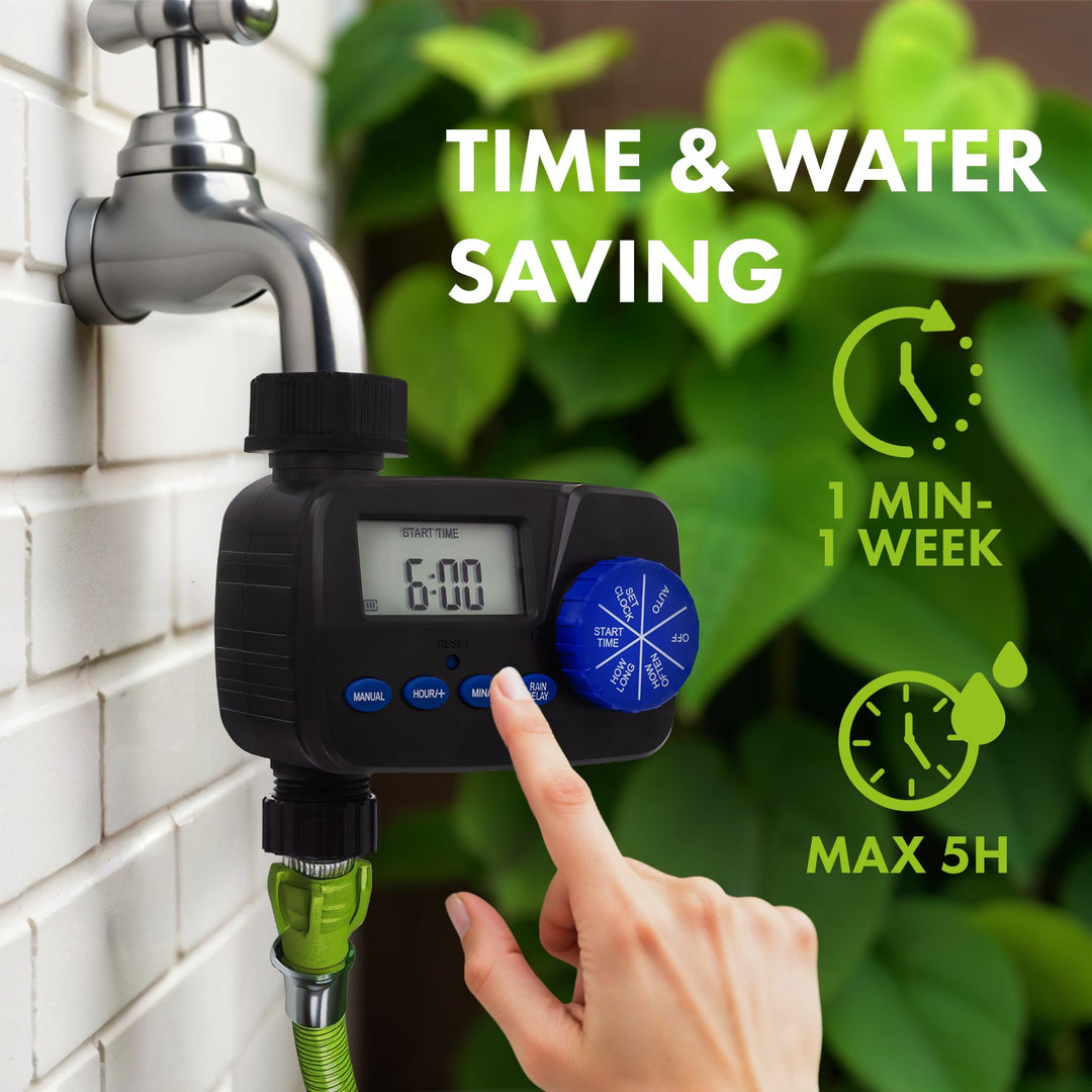 GreenBlue electronic irrigation controller, programmer, power supply 2x1.5V AA, GB390 + 2x Varta Industrial AA alkaline battery