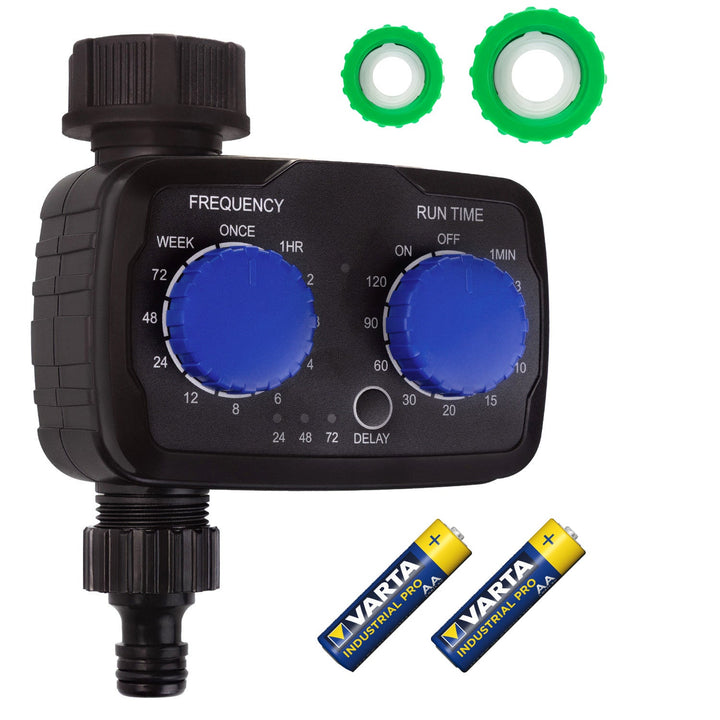 GreenBlue electronic irrigation controller, programmer, power 2x 1.5V AA, GB391 + 2x Varta Industrial AA alkaline battery