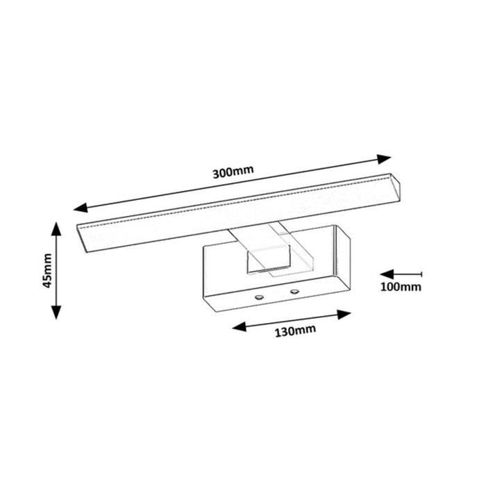 Rabalux bathroom lamp, 6W power, 4000K natural white, IP44. black, Loric