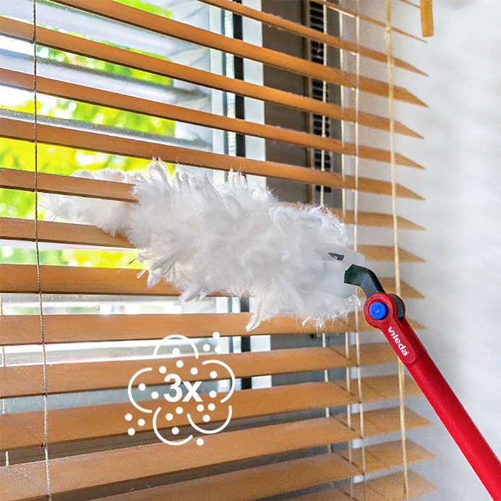 Vileda Flex&Catch dust broom, long handle, 1 refill included, anti-slip, flexible head, 179434