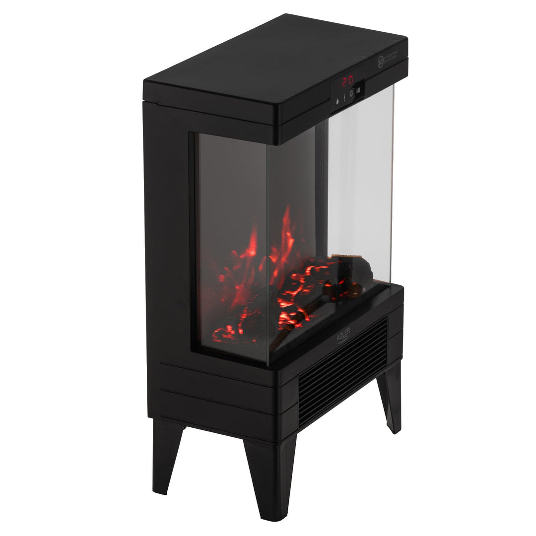 LED electric fireplace with remote control, 2 heating powers 1000W/2000W, thermostat, Adler AD 7755