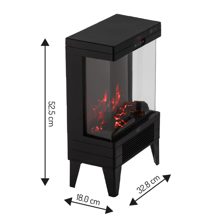 LED electric fireplace with remote control, 2 heating powers 1000W/2000W, thermostat, Adler AD 7755