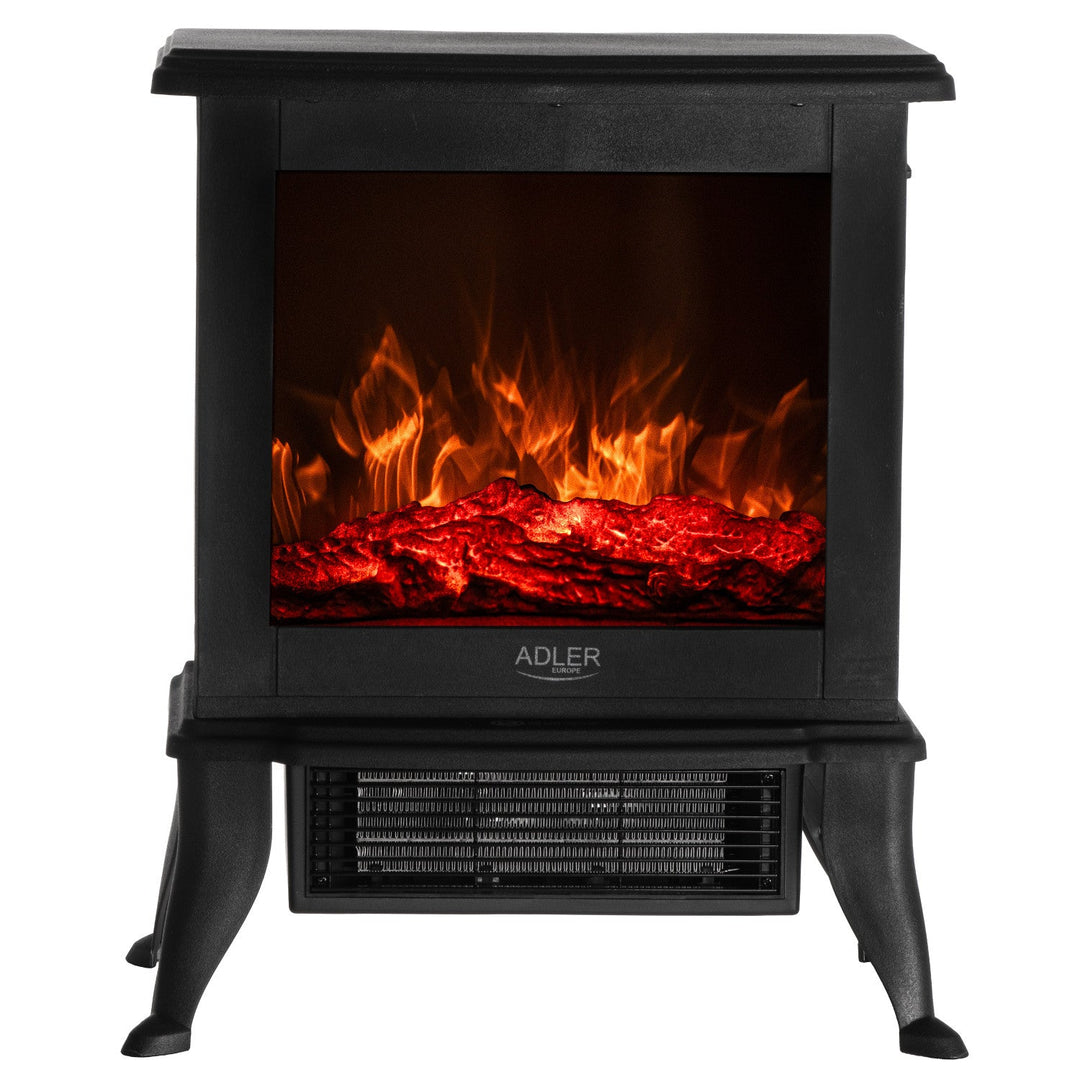 Adler electric fireplace, 2 heating levels, max power 1800W, thermostat, 3D flame effect, AD 7754