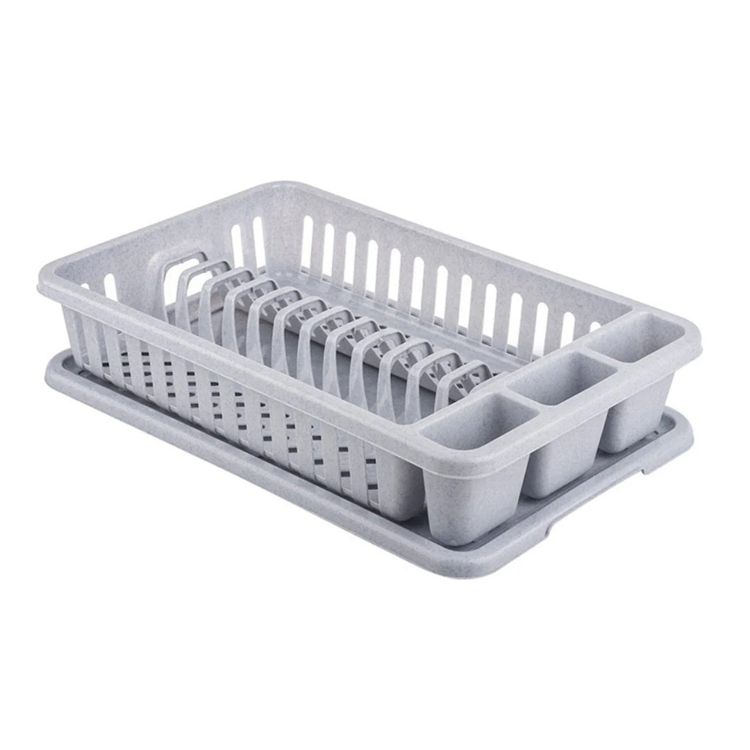 Curver Lux dish drainer, gray color, compact size, separate cutlery compartment, 173415