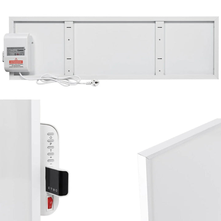 Cronos infrared heater, 330W, white, allergy friendly, ultra-thin, matte surface, heats an area up to 12m2, Synthelith PRO CRP-330TWP White