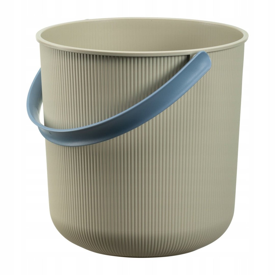 Akita Plast Team bucket with handle, Beige color, 10L capacity, 24cm diameter, recycled material, 60810807