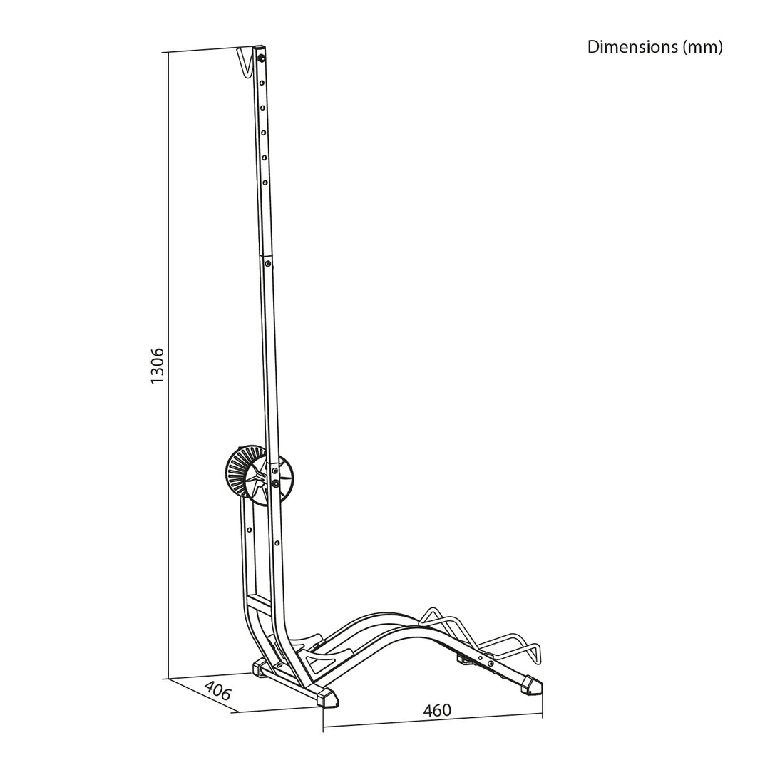 Maclean Floor Bike Rack, freestanding, horizontal/vertical, for storage, steel, max. load 35 kg, MC-170