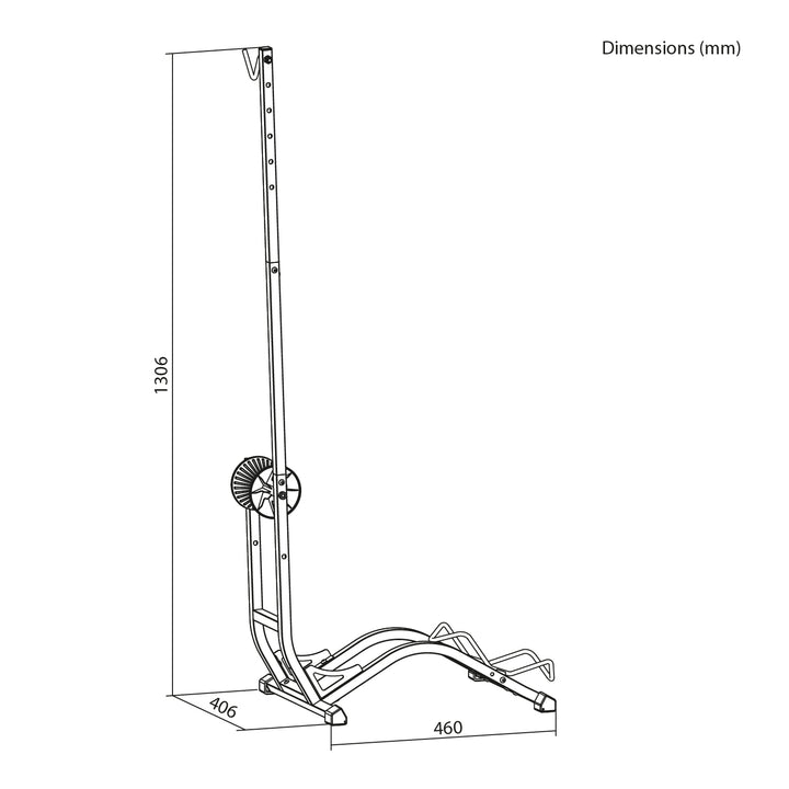 Maclean Floor Bike Rack, freestanding, horizontal/vertical, for storage, steel, max. load 35 kg, MC-170