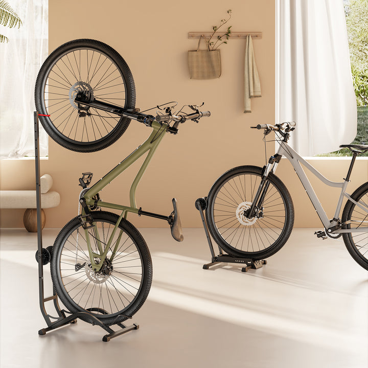 Maclean Floor Bike Rack, freestanding, horizontal/vertical, for storage, steel, max. load 35 kg, MC-170
