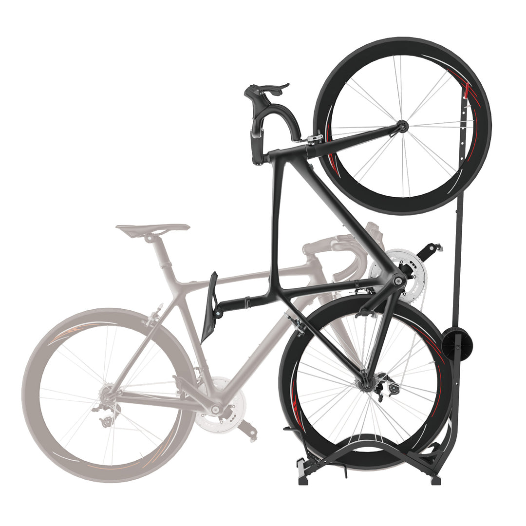 Maclean Floor Bike Rack, freestanding, horizontal/vertical, for storage, steel, max. load 35 kg, MC-170