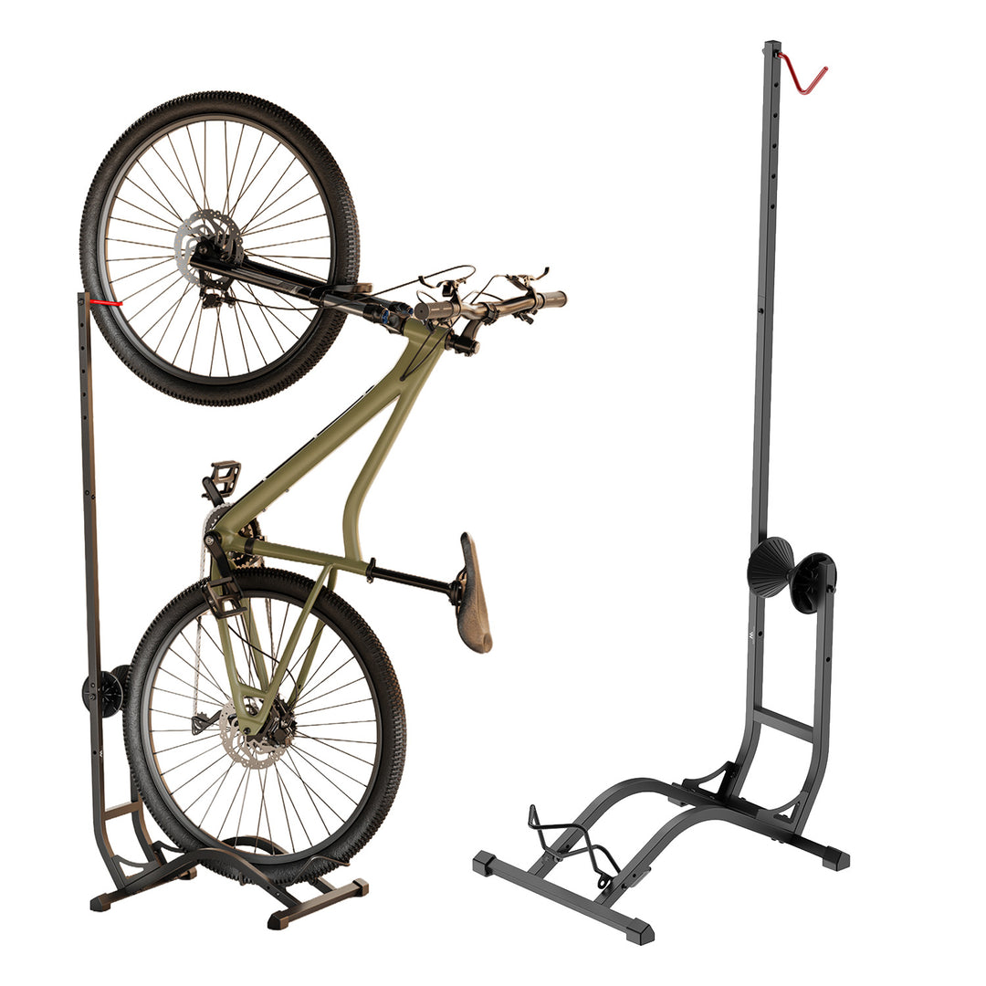 Maclean Floor Bike Rack, freestanding, horizontal/vertical, for storage, steel, max. load 35 kg, MC-170