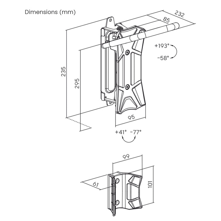 Maclean Wall-Mounted Bike Rack / Hanger, max. load 35 kg, adjustable tilt angle, steel, MC-171