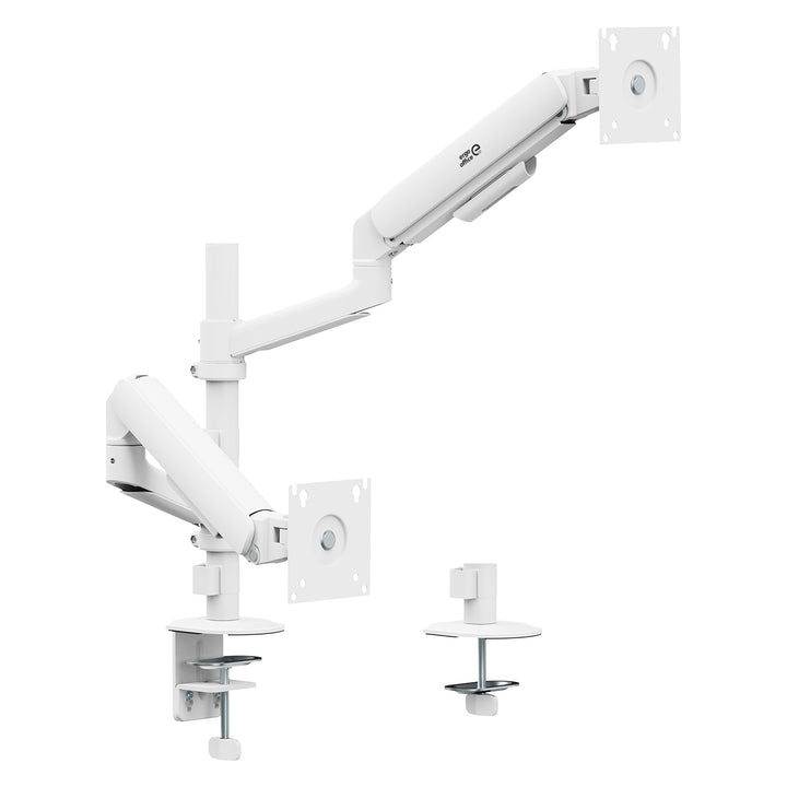 Ergo Office Mount/Hanger for 2 Monitors, Gas Spring, 17"-32", 1-10 kg, Matte White, ER-692 W