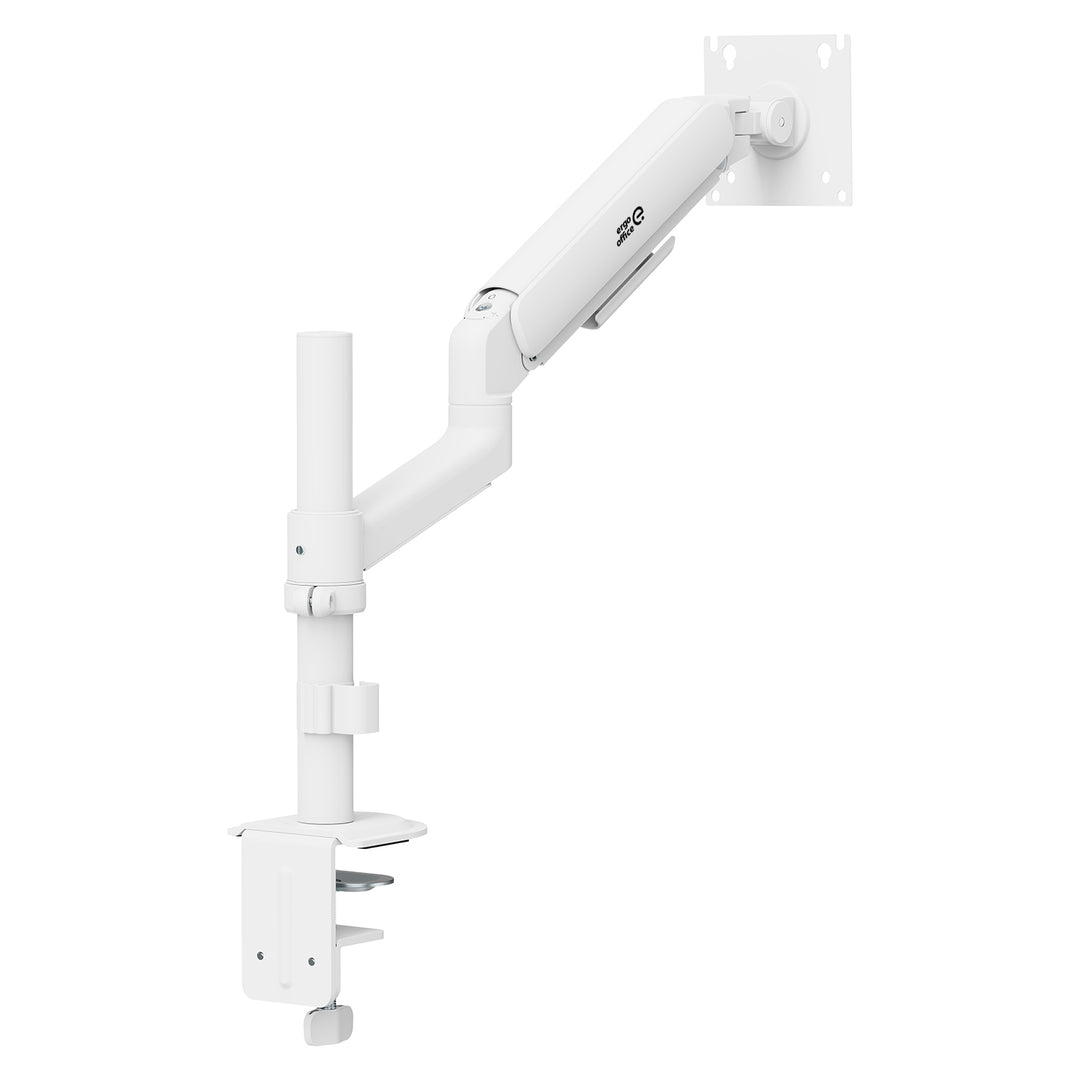 Ergo Office Monitor Mount/Hanger, Gas Spring, 17"-32", 1-10 kg, Matte White, Max. VESA 100x100, ER-691 W
