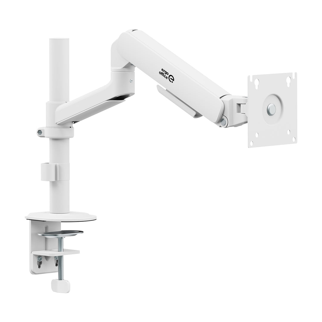 Ergo Office Monitor Mount/Hanger, Gas Spring, 17"-32", 1-10 kg, Matte White, Max. VESA 100x100, ER-691 W