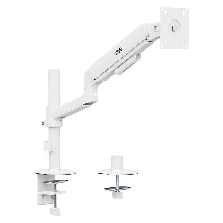 Ergo Office Monitor Mount/Hanger, Gas Spring, 17"-32", 1-10 kg, Matte White, Max. VESA 100x100, ER-691 W