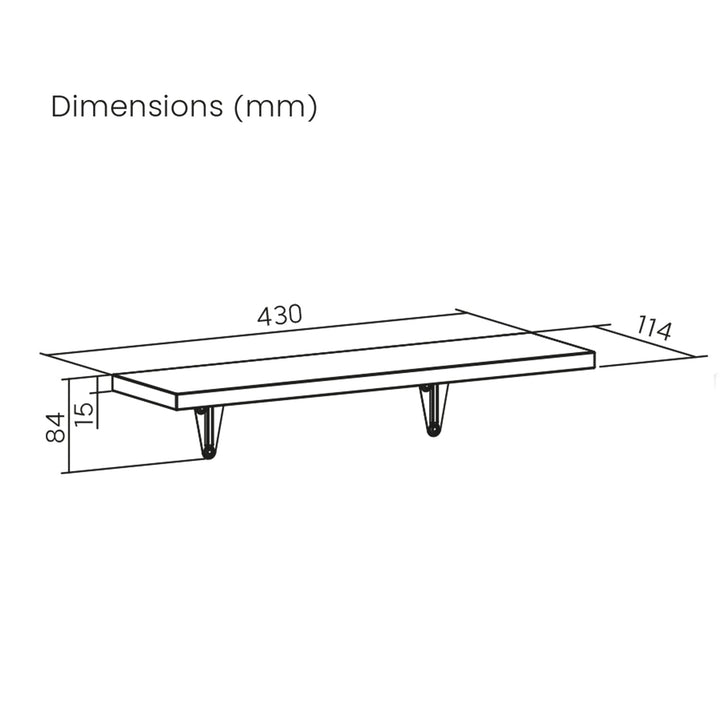 Maclean wall shelves, set of 12, 8kg max, for wall mounting, MC-331