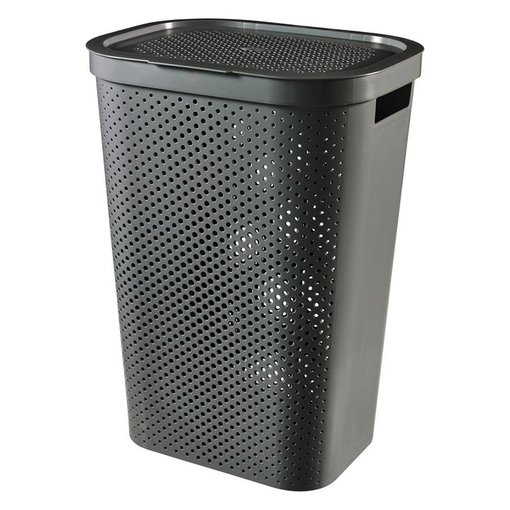 Curver Infinity Recycled mangle / laundry basket, Capacity 40L, Dark Grey, 100% recycled, 245675 + Curver Infinity Recycled 60L laundry basket