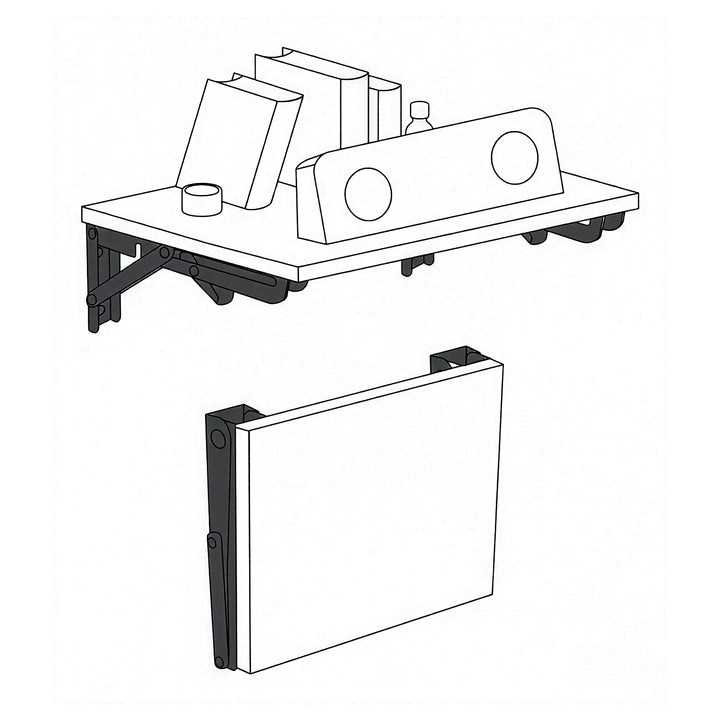 Maclean Folding Wall Shelf Bracket, min. 300 mm, max. 600 mm, max. 50 kg, 2 pieces, MC-195