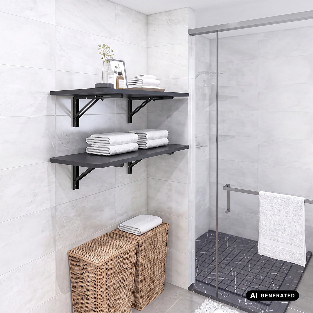 Maclean Folding Wall Shelf Bracket, min. 300 mm, max. 600 mm, max. 50 kg, 2 pieces, MC-195