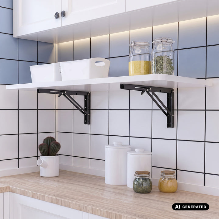 Maclean Folding Wall Shelf Bracket, min. 350 mm, max. 700 mm, max. 50 kg, 2 pieces, MC-196