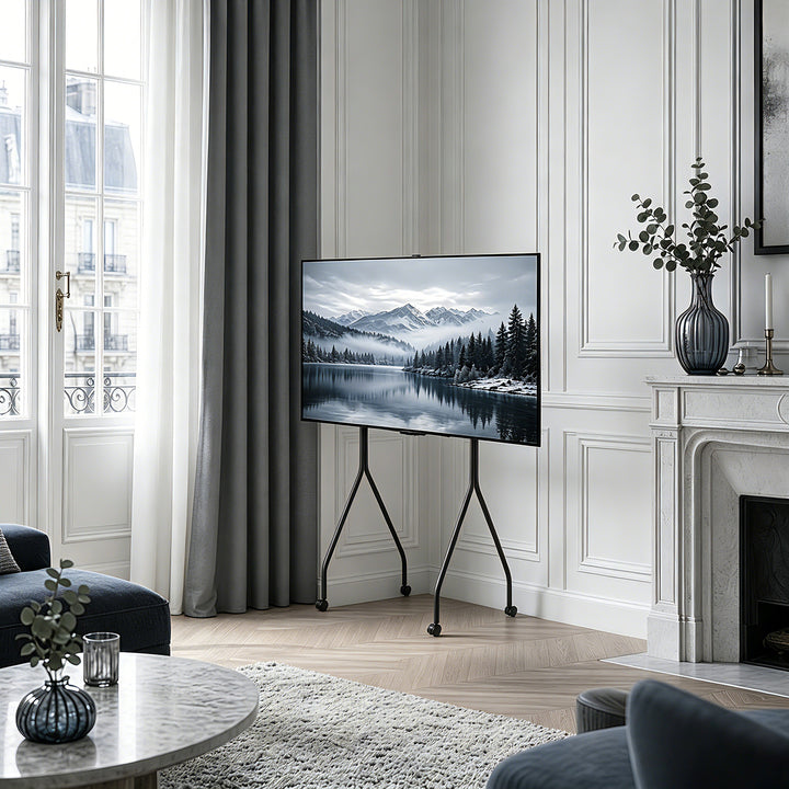 Maclean TV Stand / Cart, on wheels, 37–80", max. load 50 kg, max. VESA 600x400, black, MC-180 B
