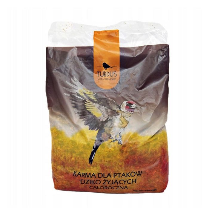 Woodok bird feeder, spruce wood, fired, strong hooks + bird seed 1kg.