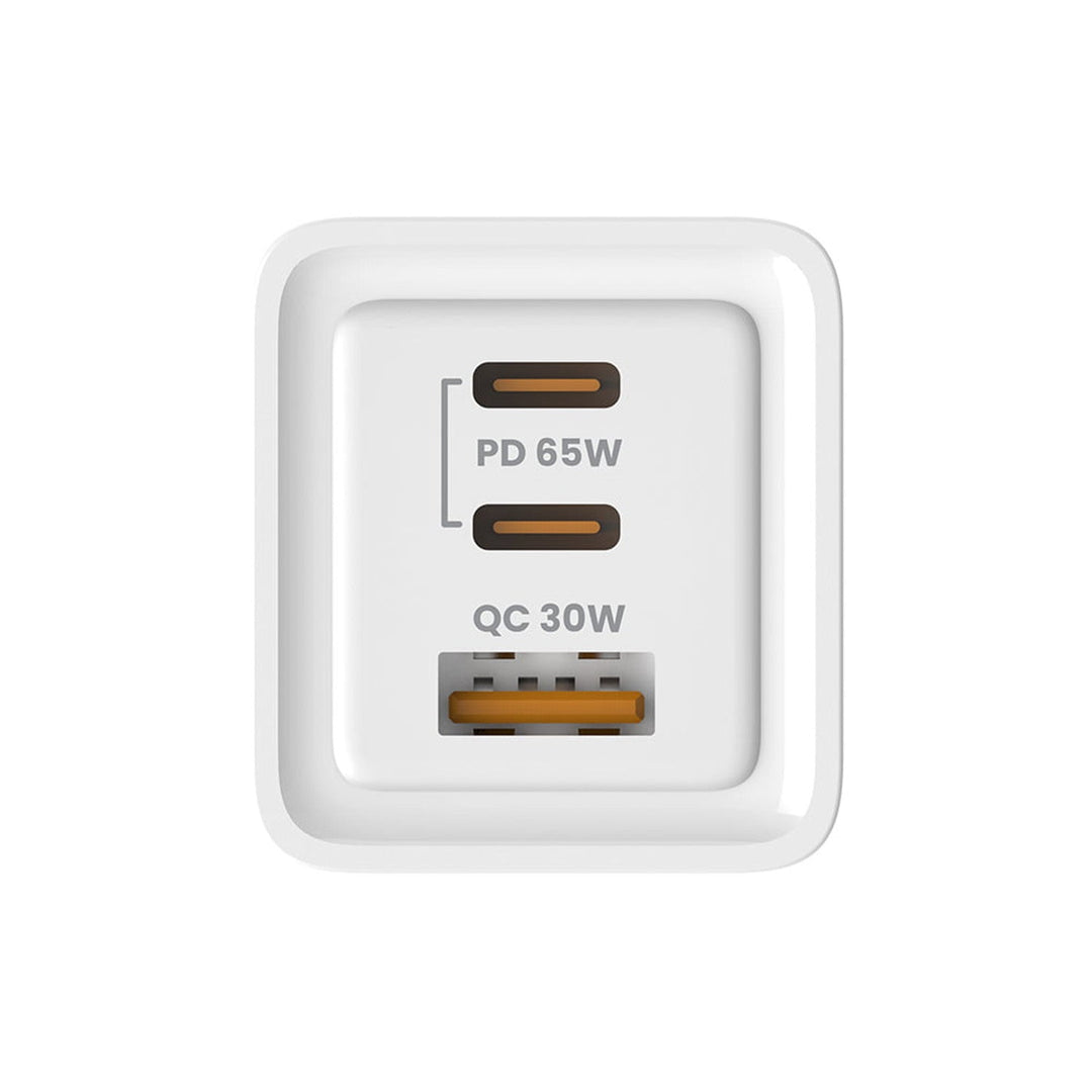 Savio Power Charger, 1x USB-A, 2x USB-C, GaN, 65W, white, SAVLA-07