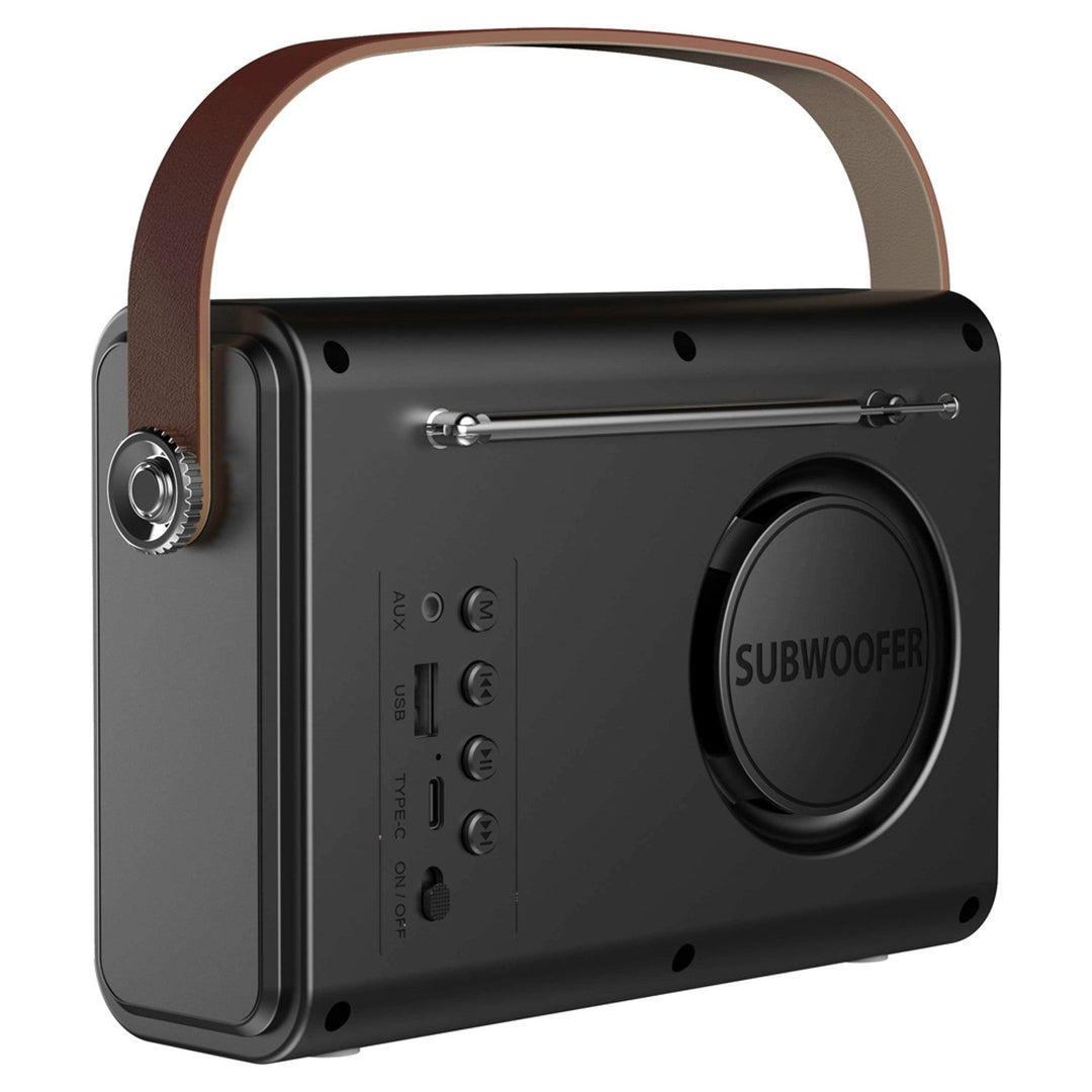 Savio portable FM radio, battery-powered, Bluetooth, AUX, SAVRS-01