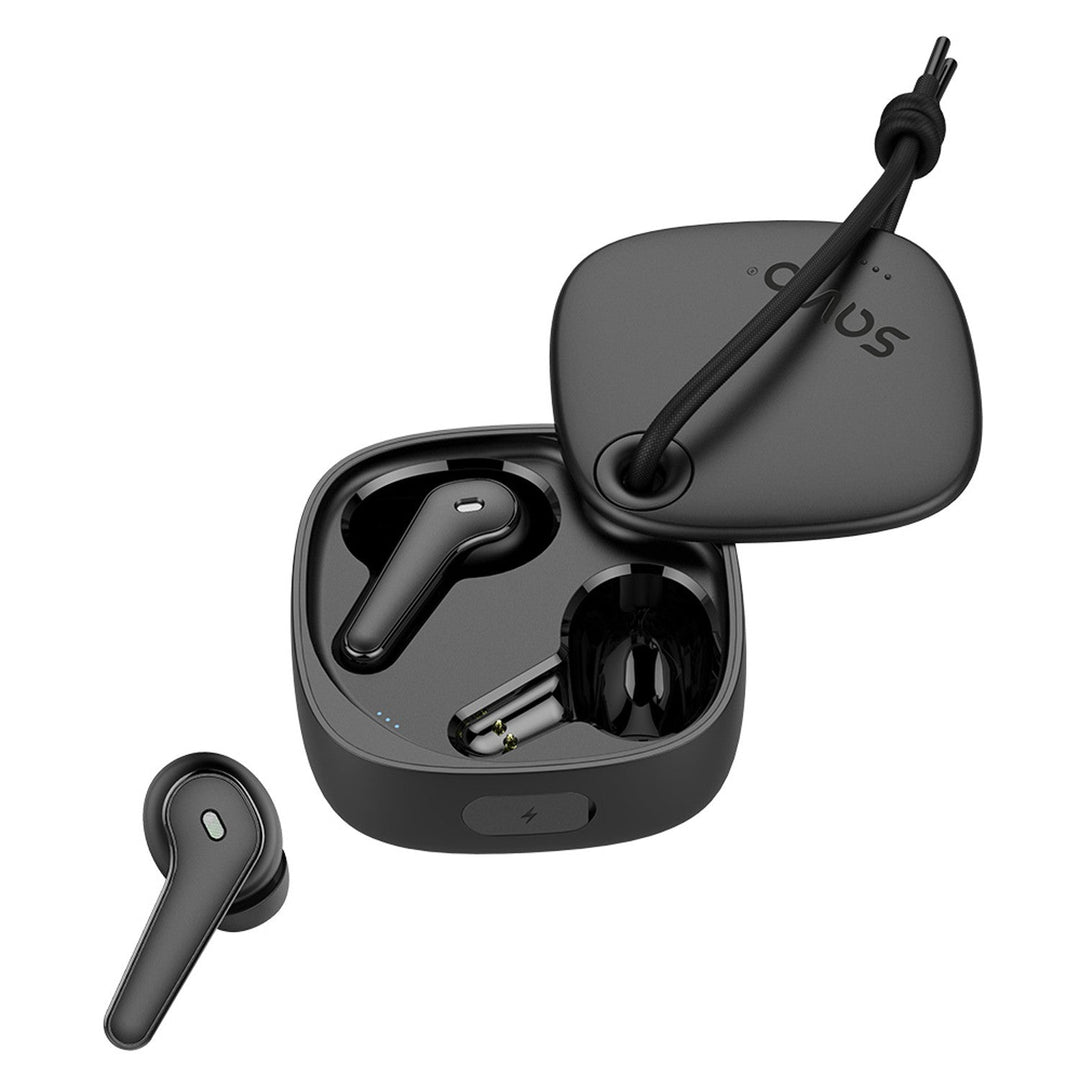Savio Wireless Headphones, Bluetooth 5.3, ENC, USB-C, black, SAVSLTWS-11
